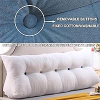 Vista 2 de Almohada de cabecera con cuña para lectura, respaldo de vellón, almohada de descanso de lectura, cojín de respaldo triangular grande, almohada