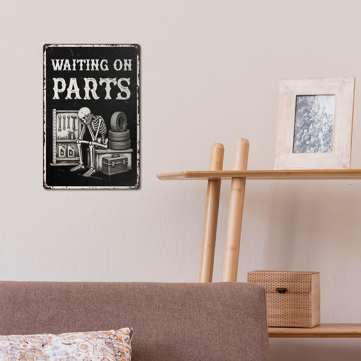 Vintage Dad Garage Man Cave Workshop Metal Sign Decor, 12x8 Inch, No One image 4