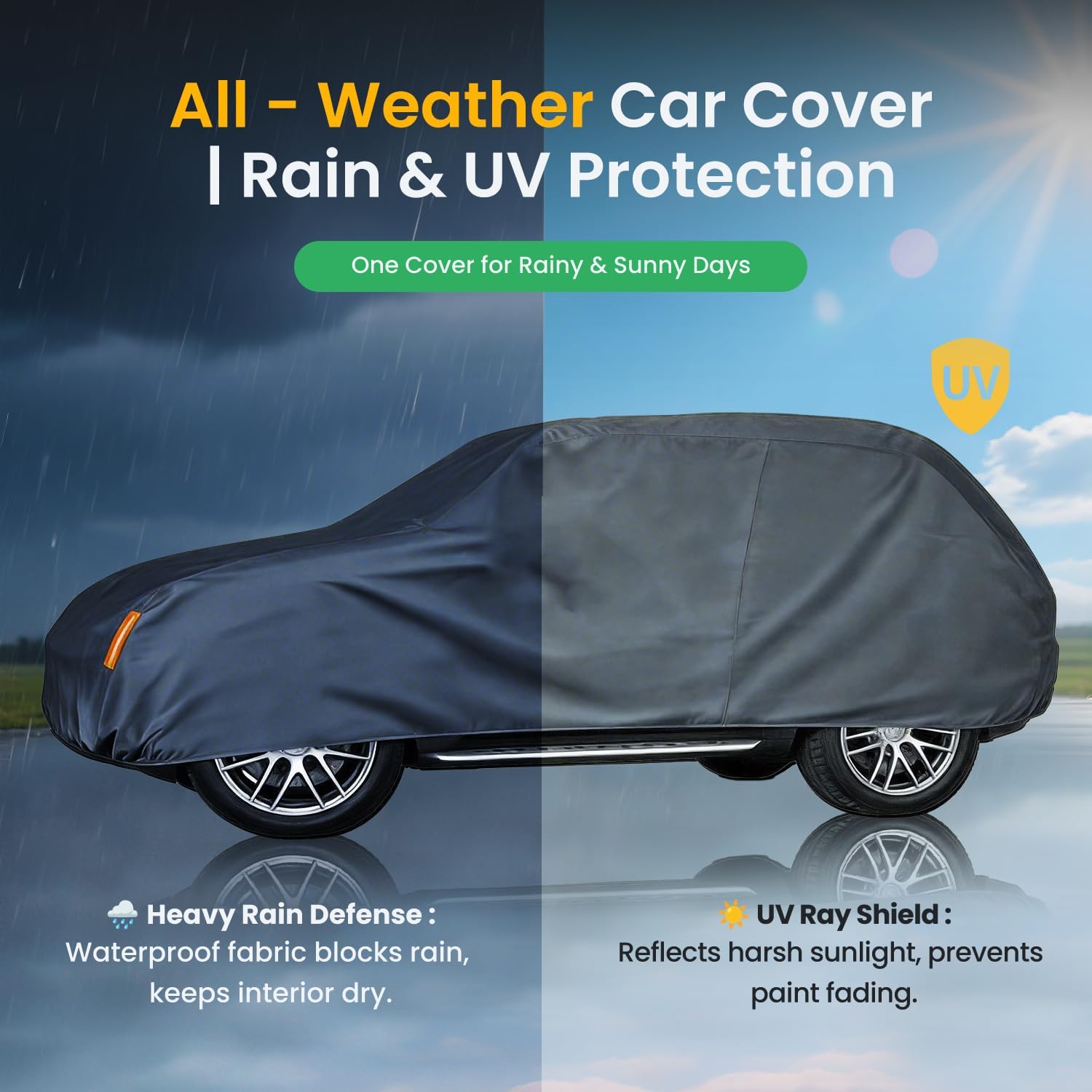 Waterproof Heavy Duty Car Cover Custom Fit Wrangler 2 Door CJ YJ JK JL(1987-2026), Outdoor Covers with Cotton Liner, Full Exterior Cover Sun Rain Snow UV Protection with Zipper Door