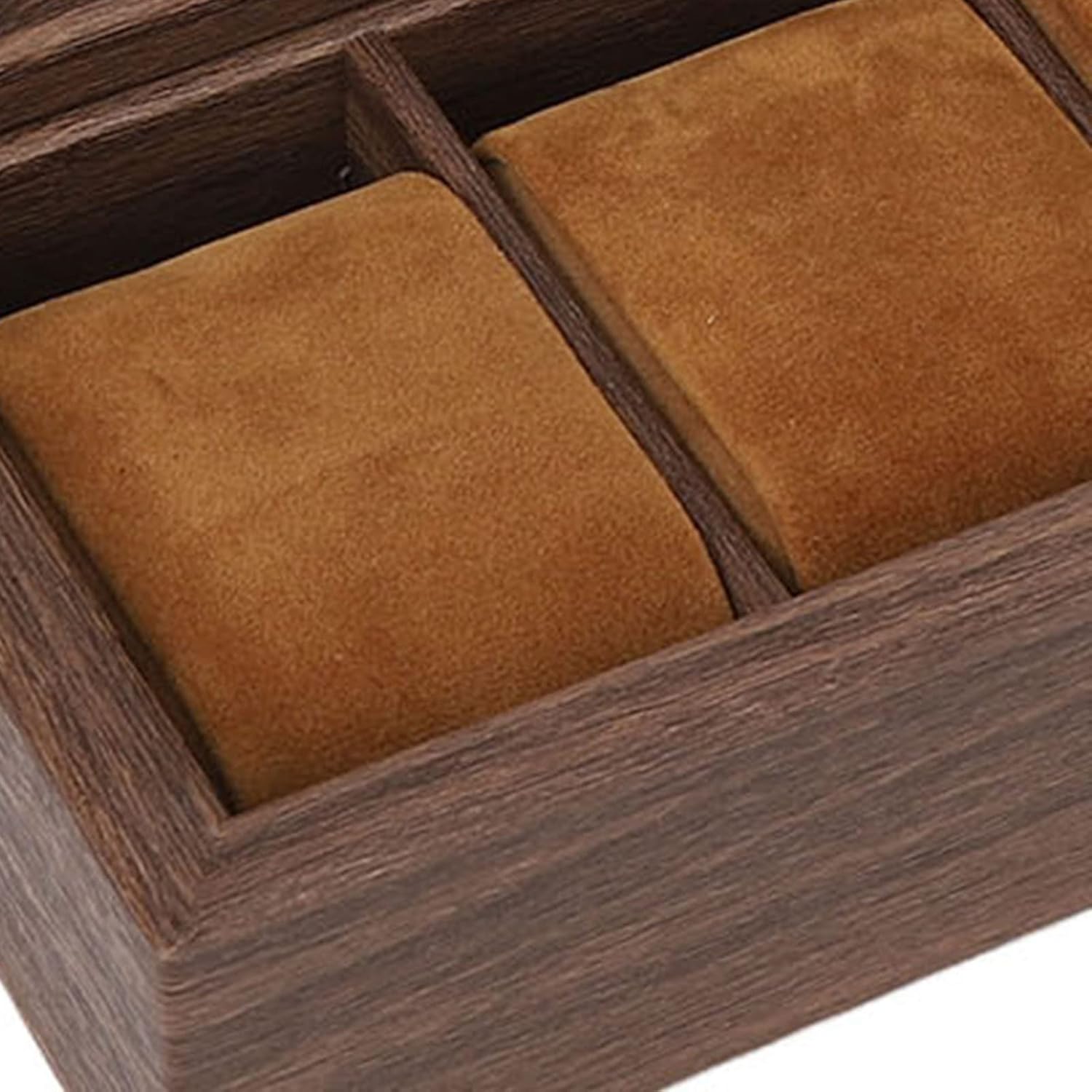 Acouto Watch Men Women with Large Glass Lid 6 Slot Watch Storage Display Wood PU Leather Lockable Wristwatch Protective Men - Clothing, Shoes & JewelryShoe, Jewelry &