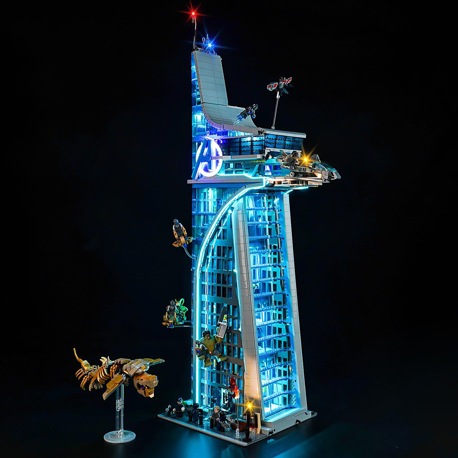 Brightaura Light/Blue Led Kit For Lego 76269 - For Avengers Tower Model - S For Lego Sets (Model Not Included)