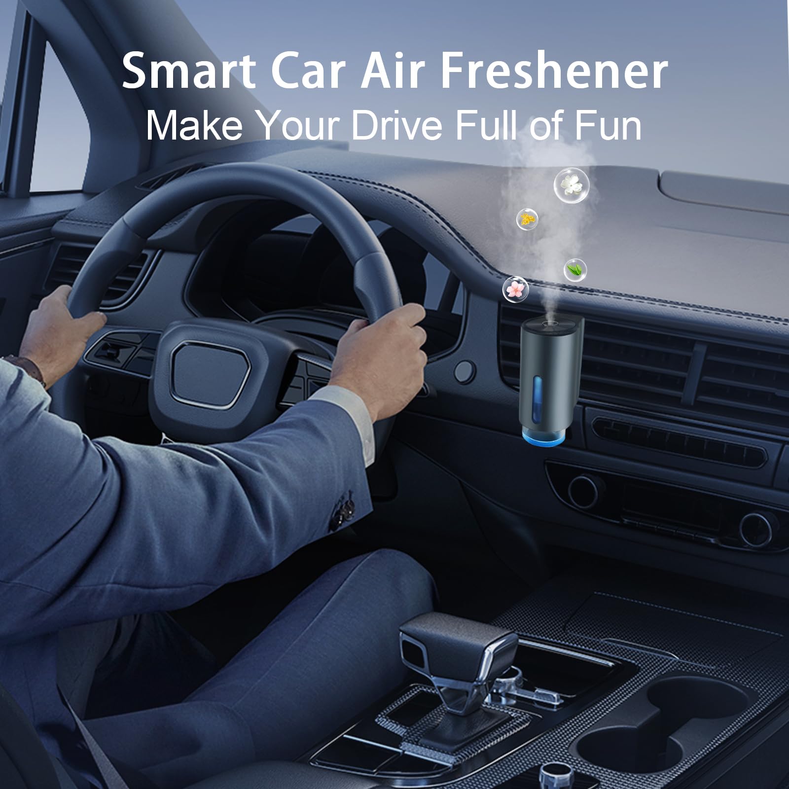 Smart Air Freshener Car,Portable Car Vents Smart Car Aromatherapy,Car Aromatherapy Machine Rechargeable,with Cologne Aromatherapy Oil,10pcs Mixed Scent?Without Aromatherapy Diffuser?