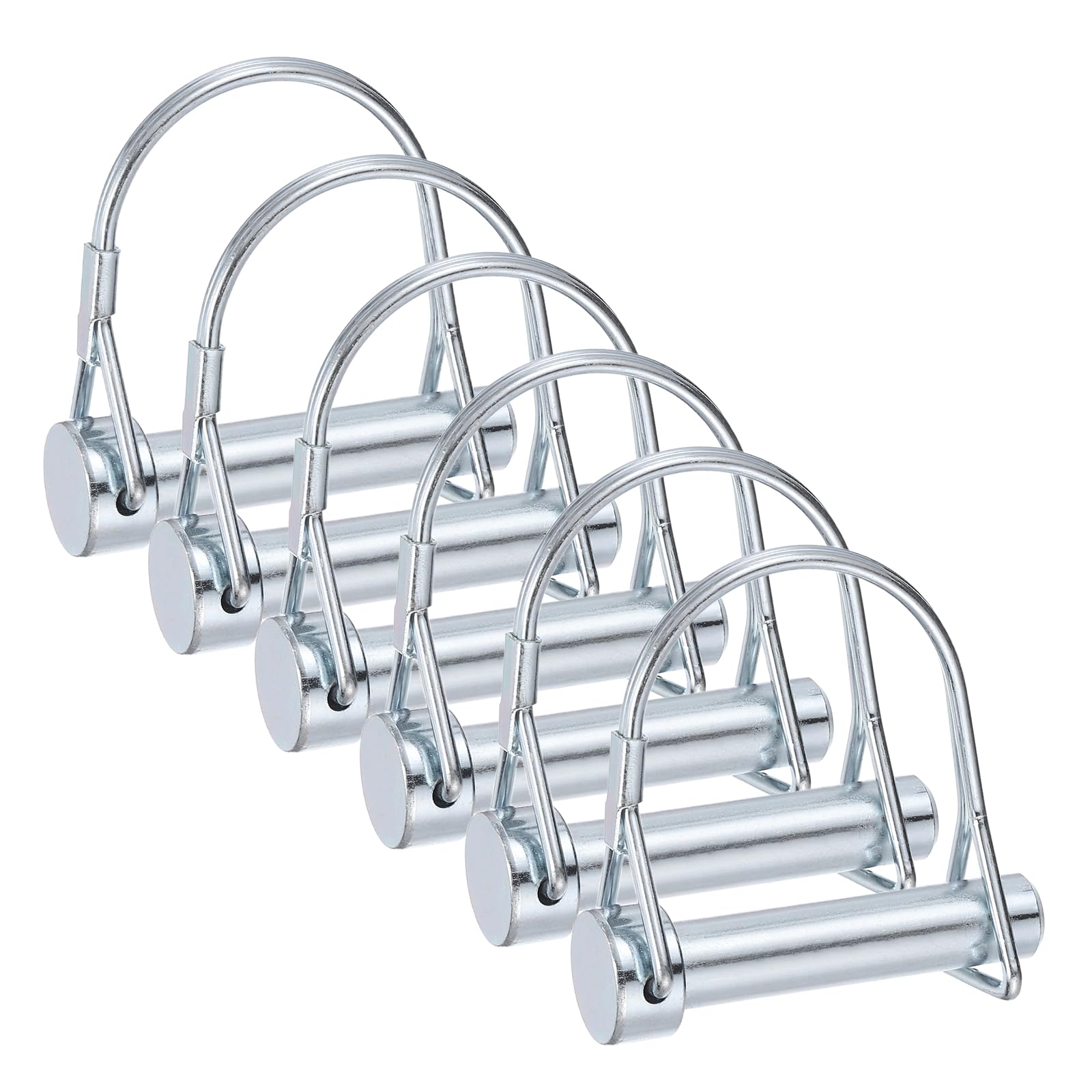 sourcing map M10 x 45mm Shaft Locking Pin - 6pcs Safety Shaft Wire Locking Trailer Coupler Pin, for Farm Trailers Towing Lawn Hitches Garden Tractor Kayak Boat
