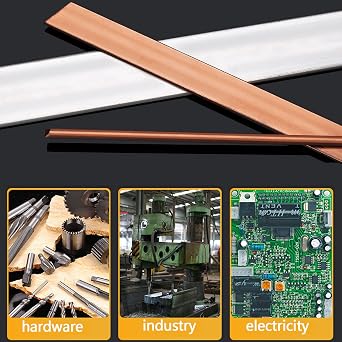 110 Copper Flat Bar, 1/4 Thickness x 1 Width x 12 Length Copper Flat Bar Stock, 6mm x 25mm x 305mm