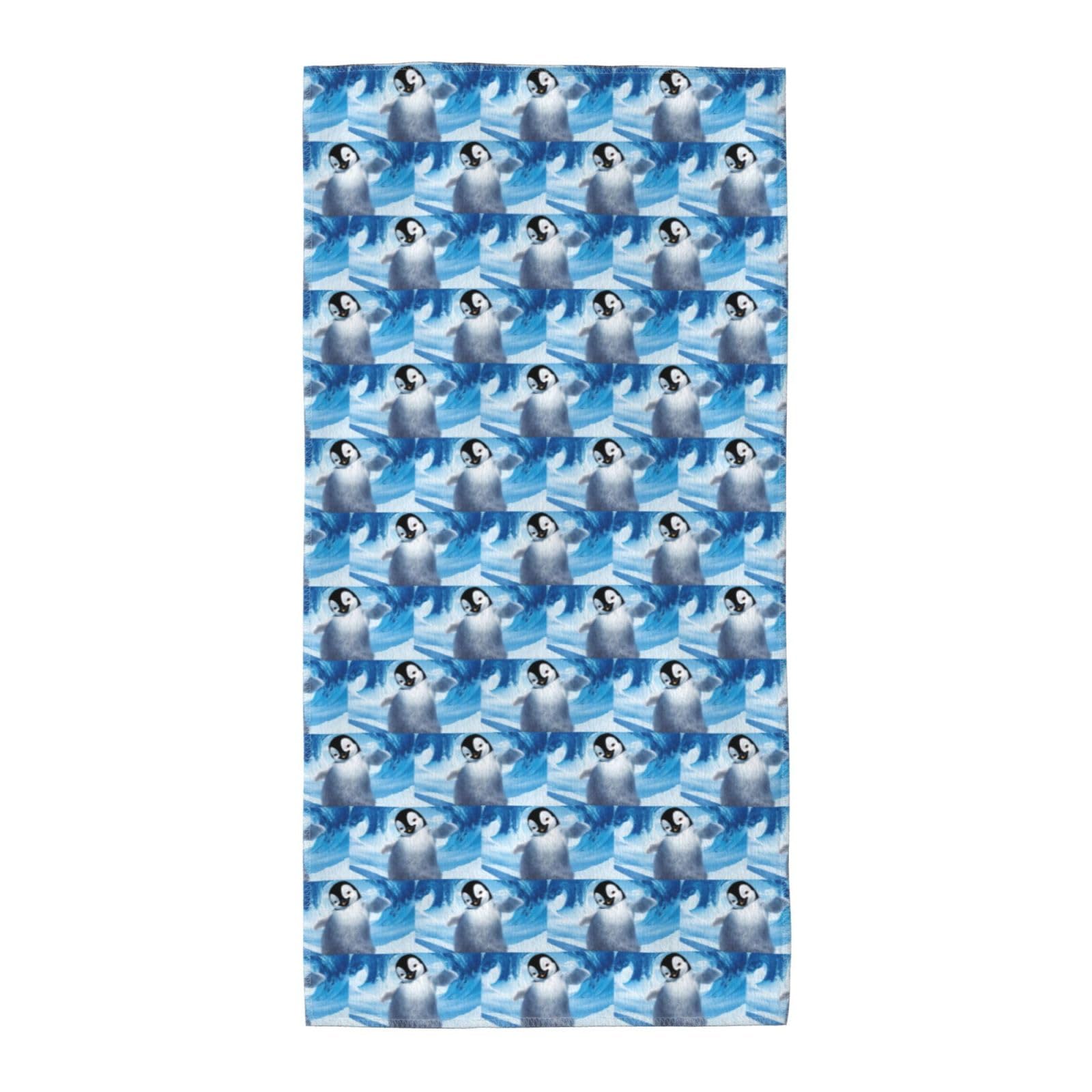 WYCZHY Cute Penguins Taking Pictures Printed Quick Dry Beach Towel For Camping Travel Vacation