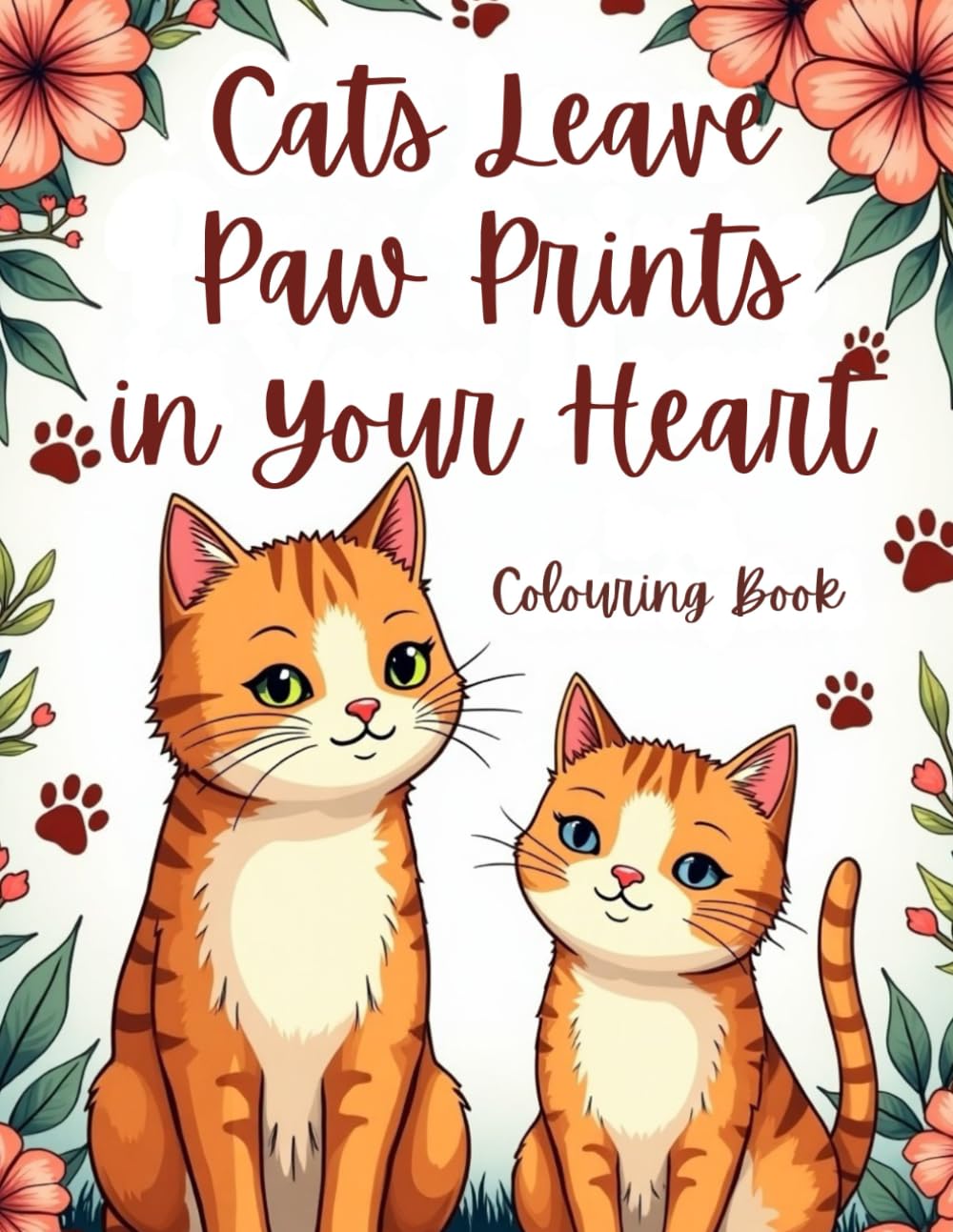 Cats Leave Paw Prints in Your Heart: A Cat Lover’s Colouring Book with Inspirational Quotes: The Purr-fect Relaxation for Cat Lovers: 54 Pages of Adorable Cat Illustrations and Heartwarming Quotes