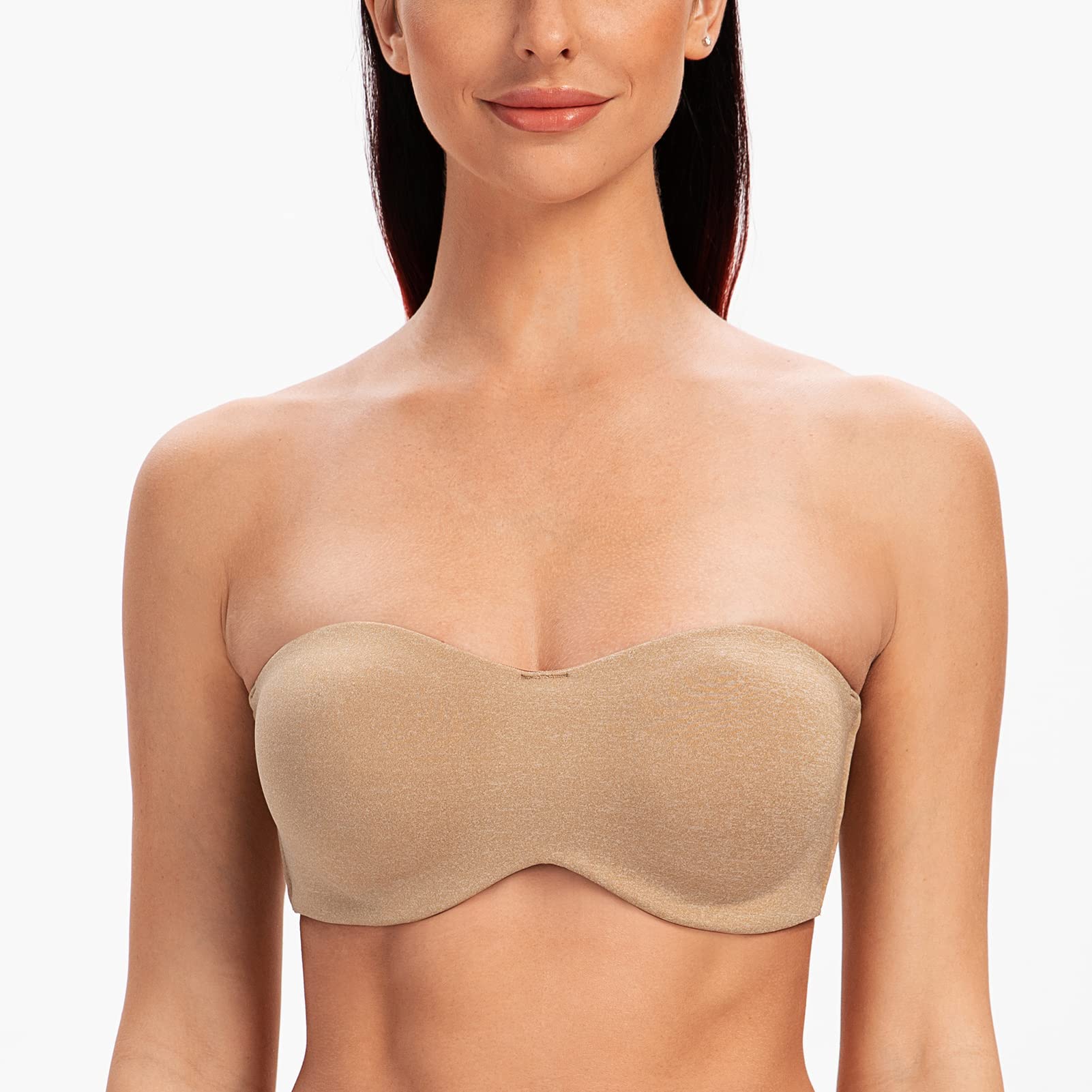 MELENECA - Sujetador con Aros sin Relleno Reductor sin Tirantes Bandeau para Mujer - 5