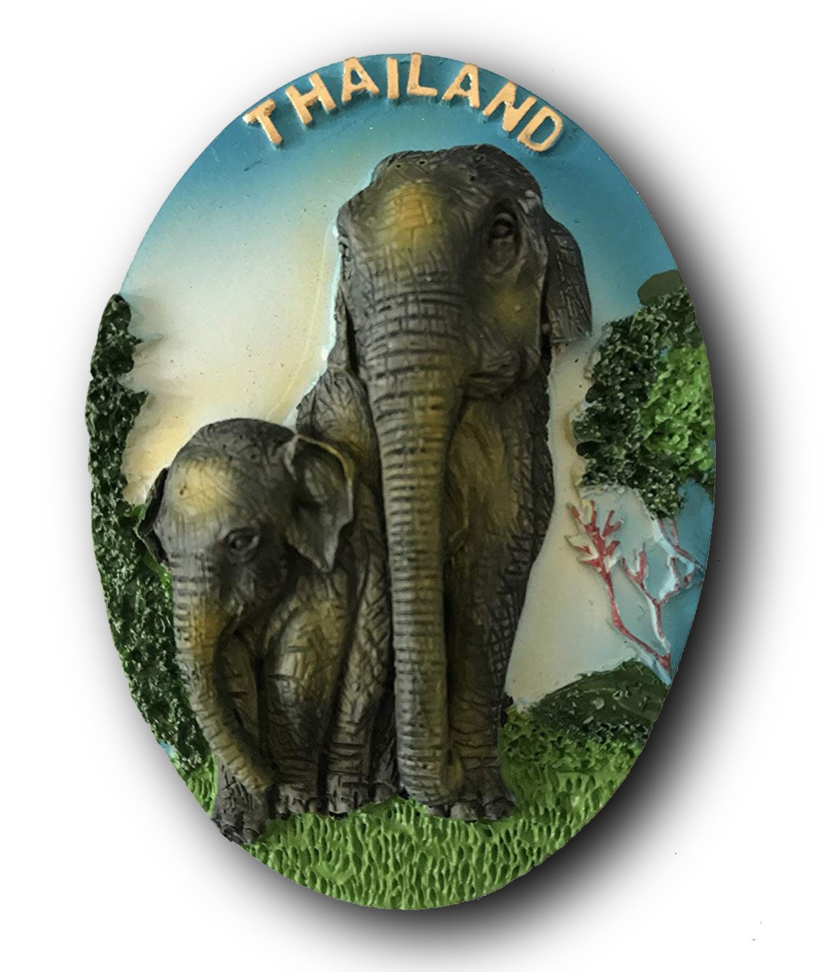 Wedare Magnet Souvenir Elephant Thailand Refrigerator 3D Tourist Sticker,Resin Craft Thailand Fridge Home & Kitchen Decoration from China