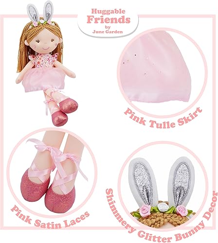 Miniatura 2 de June Garden Brielle - Muñeca de hadas de jardín encantado de 16 pulgadas, peluche suave, regalo de Pascua, vestido rosa