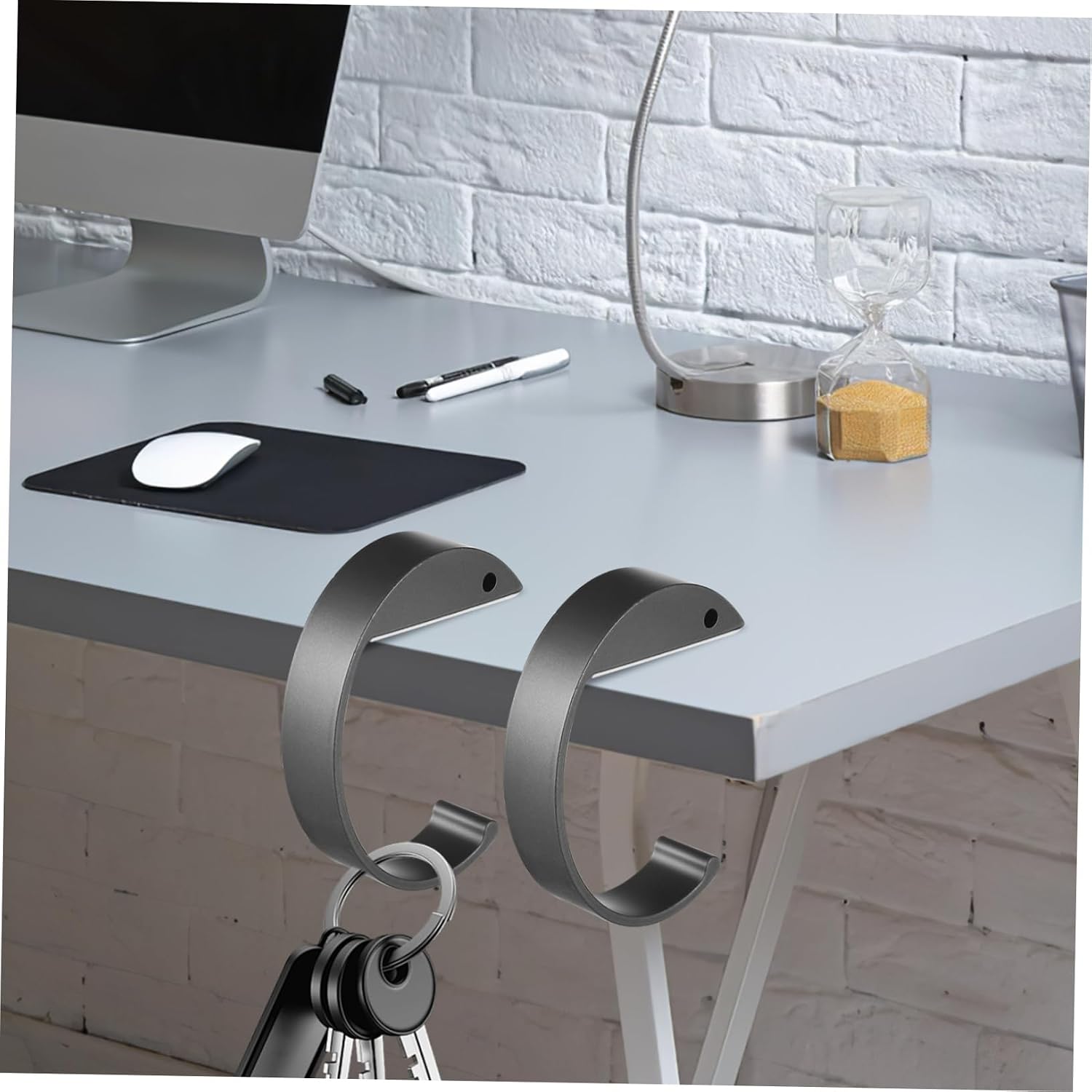 2pcs Desk Purse Hook Hanger Portable Handbag Holder for Table Lightweight Compact Design Non-Slip Grip for Home Office and Cafes
