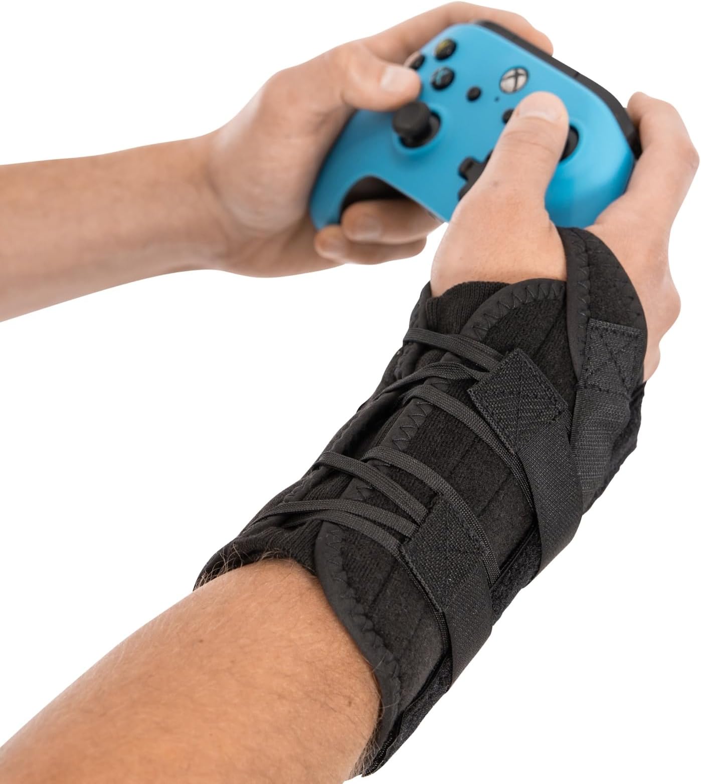 BraceAbility Gaming Wrist Brace - Video Game Support Guard for Console, Laptop, or PC Computer Keyboard and Mouse Gamer with Repetitive Strain Injury (RSI) Pain or Carpal Tunnel Syndrome (Right Hand)