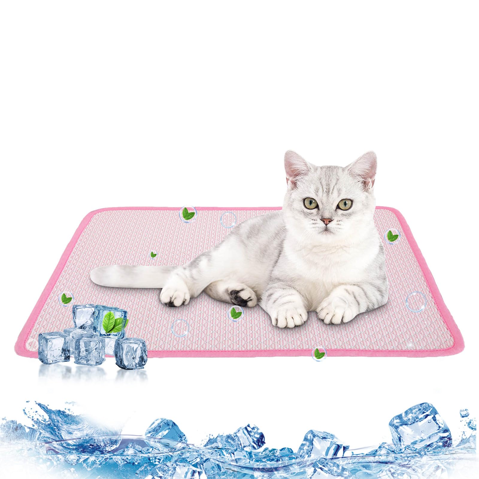 Lovskoo Silk Cooling Pad for Dog Cat Dog Cooling Mat for Dogs Outdoor Blanket for Dogs Cats Pad forKennel/Sofa/Bed/Floor/Car Seats Outdoor Cat Bed Dog