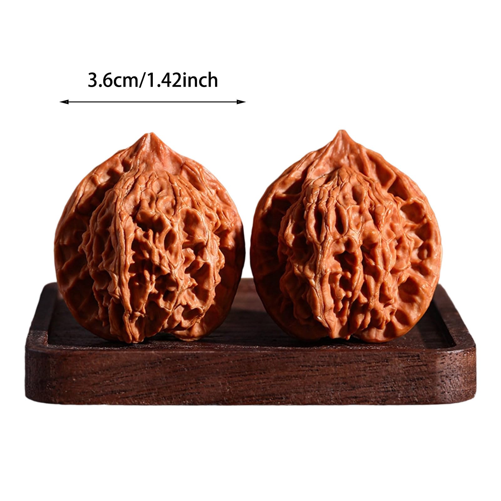 Wenwan Nueces chinas alivio del estrés masaje manos fortalecimiento natural 2 unidades 3,7 x 3,7 x 8 cm