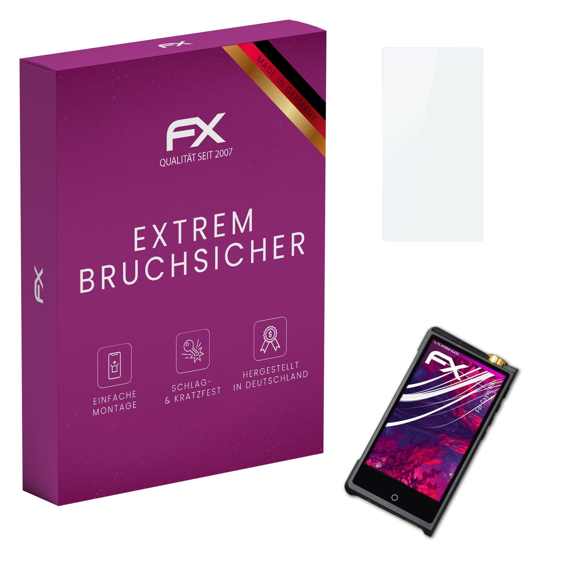 atFoliX Plastic Glass Protective Film compatible with Cayin N8ii Glass Protector, 9H Hybrid-Glass FX Screen Protector