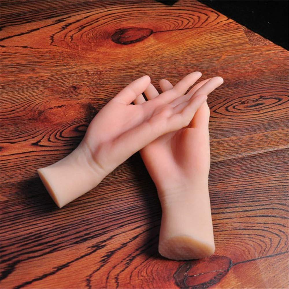 Modello di Mano in Silicone, Mani morbide Mani finte 1 Paio di Anelli di visualizzazione della Mano del manichino delle Donne realistiche in Silicone per Gioielli Nail Art Manicure a Mano Deco