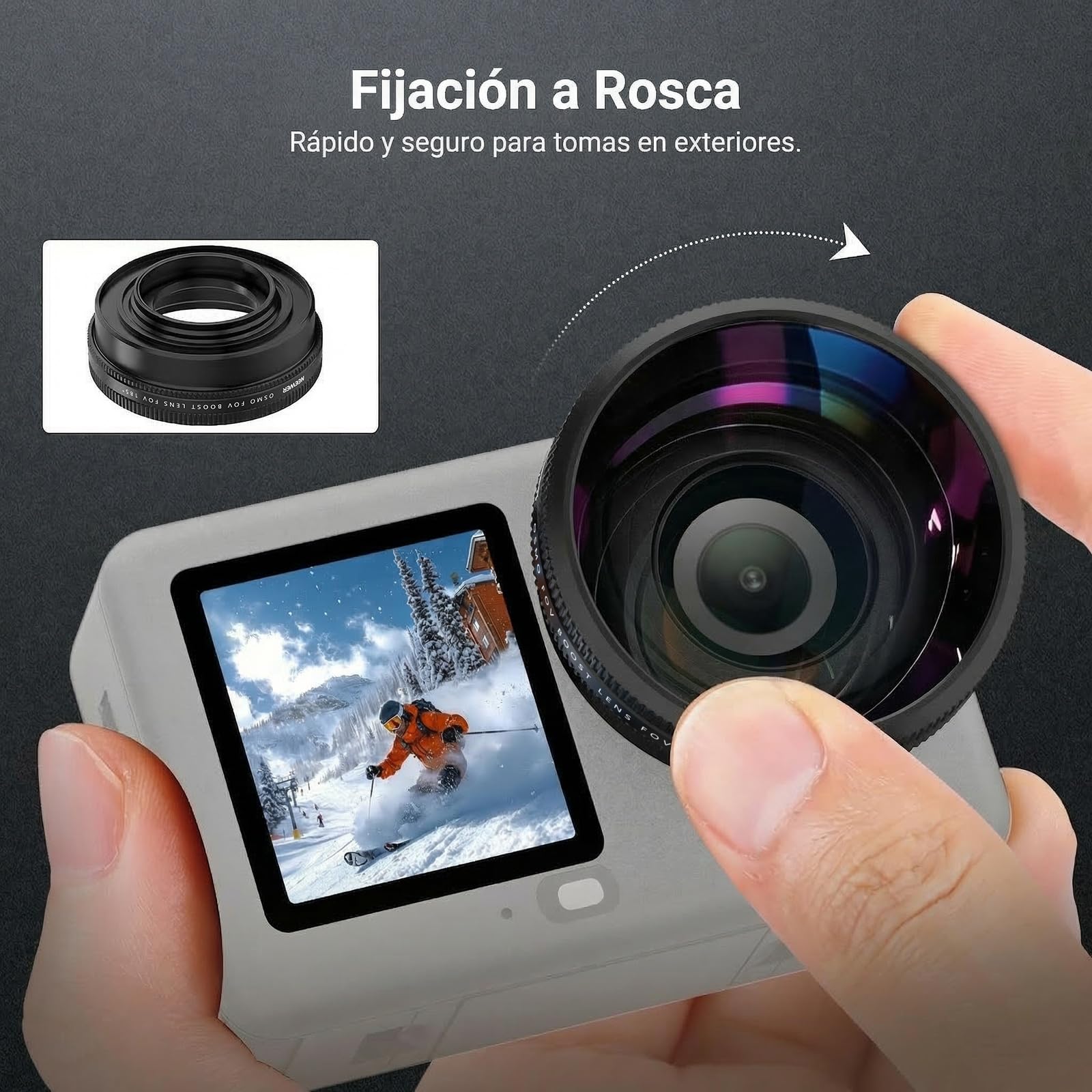 NEEWER Lente Gran Angular Compatible únicamente con dji Osmo Action 6