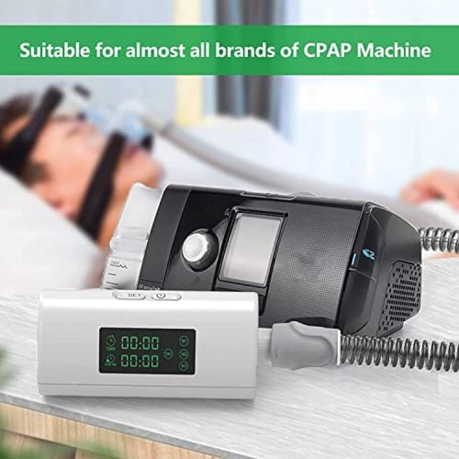 Máquina De Limpieza CPAP, Limpiador Y Desinfectante CPAP Portátil con Pantalla LED Herramienta De Desinfección Desinfectante CPAP para Máquina Cpap, Tubo De Aire, Máscara,Hilarious123