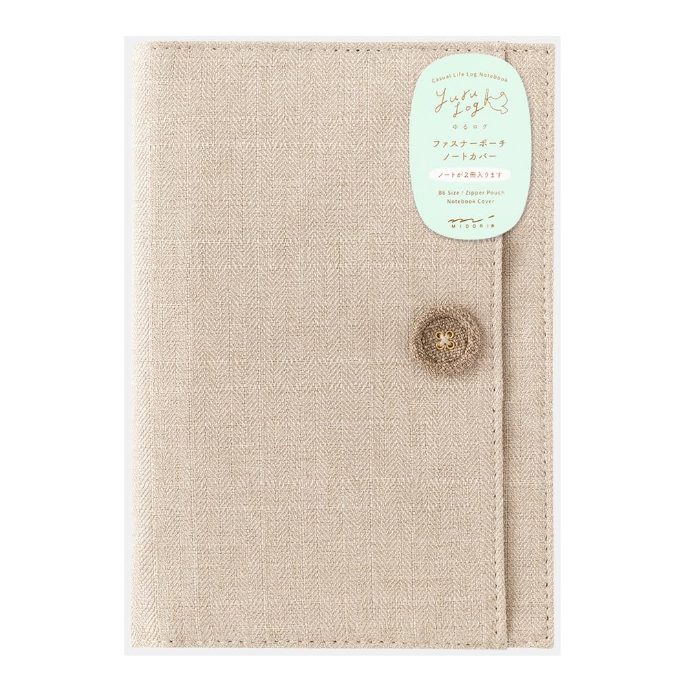 Midori Loose Log Notebook Cover B6 Beige Cloth