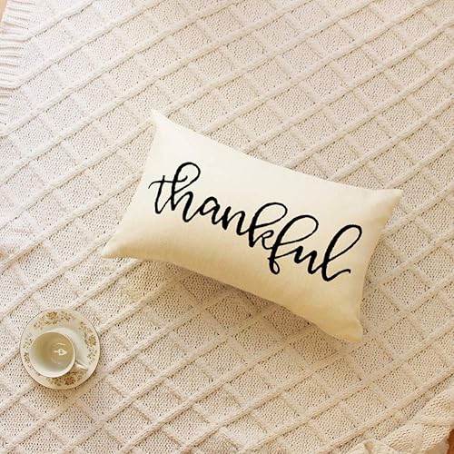 Miniatura 2 de Fundas de almohada de granja con cita de agradecimiento de 12 x 20 pulgadas, fundas de almohada lumbares decorativas para el hogar, funda de cojín