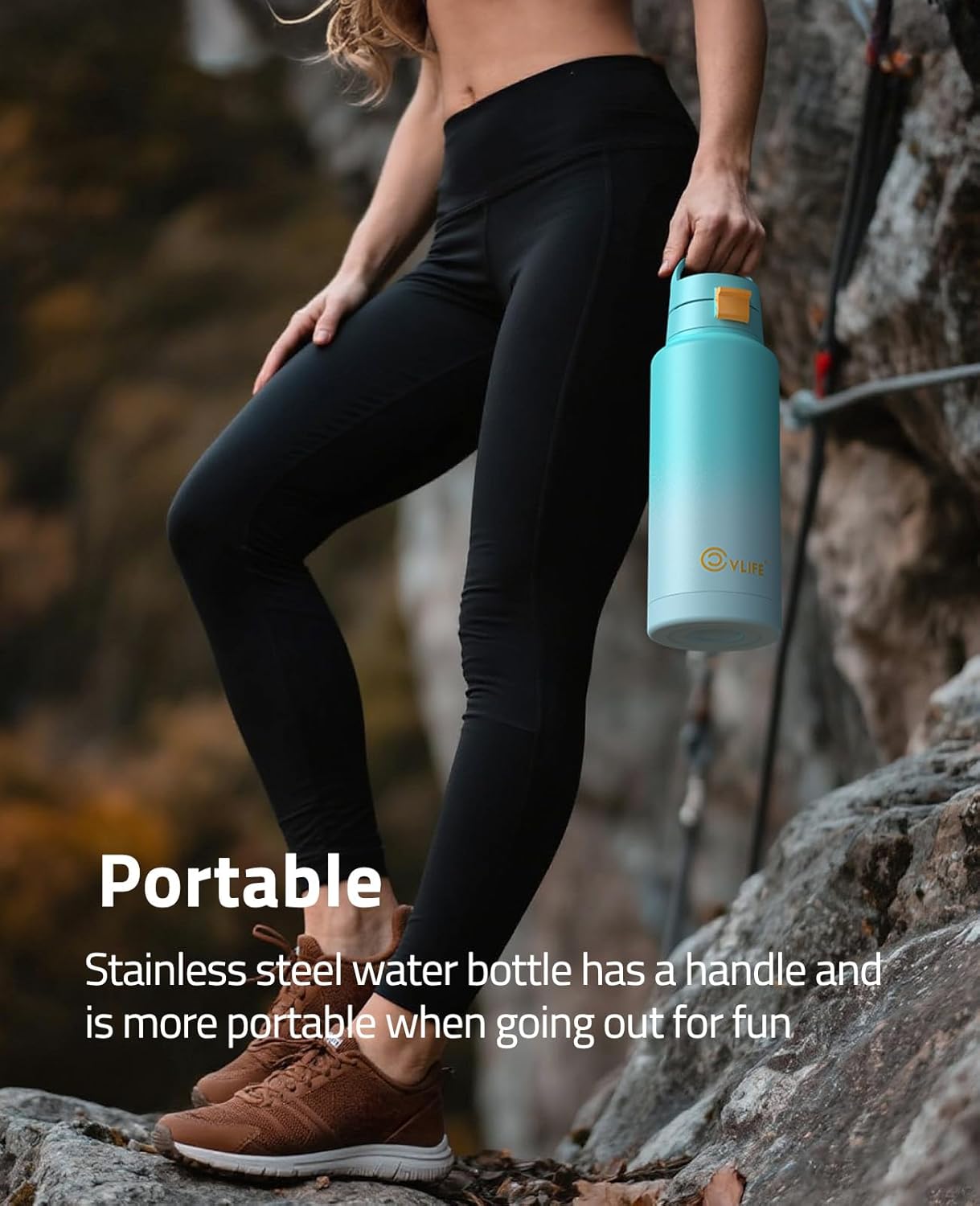 CVLIFE Insulated Stainless Steel Water Bottle with Straw for Sports and Travel, BPA-Free Sports Water Bottle, 32 oz, Summer Blue - Image 6