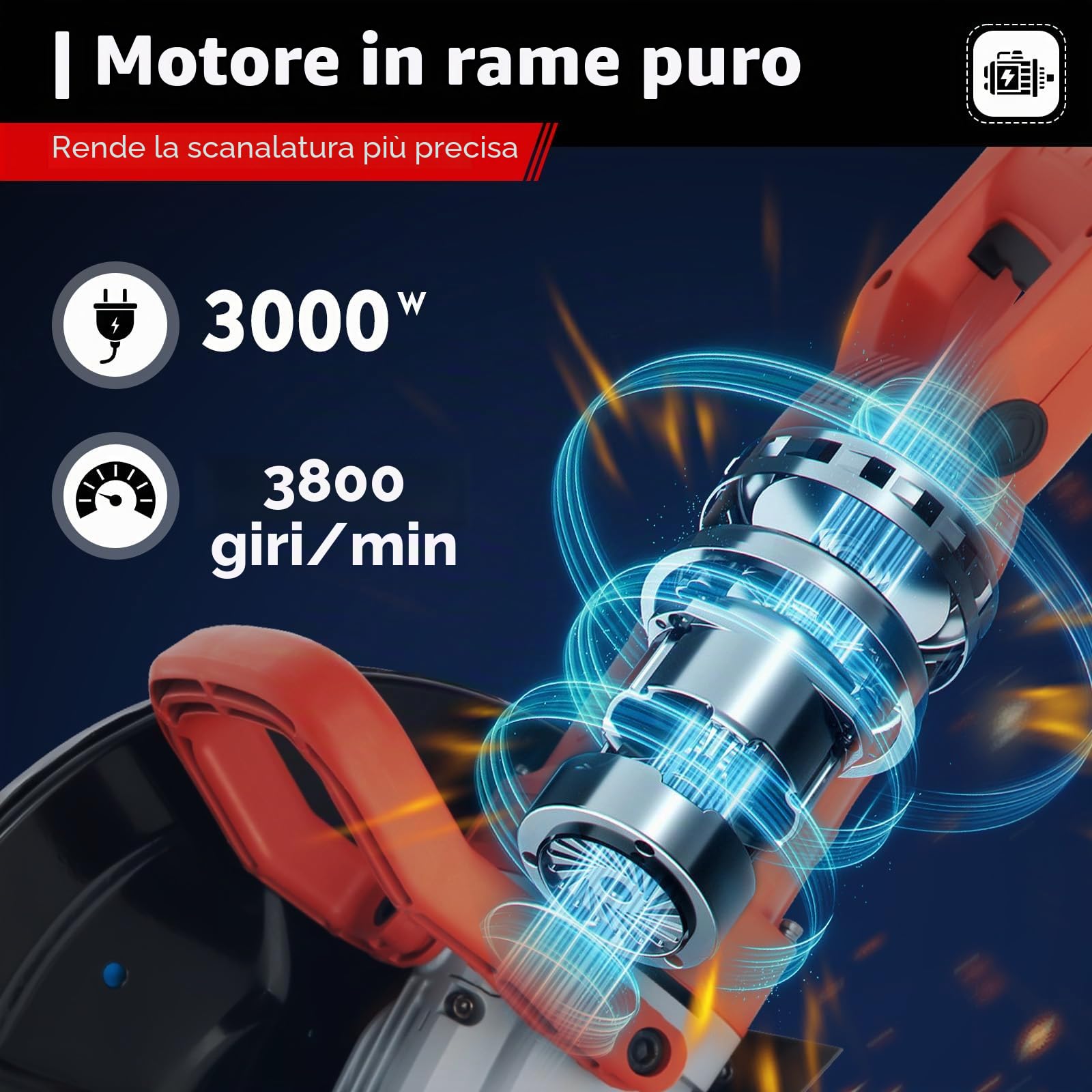 Power Tools - Sega per calcestruzzo per tagliare il calcestruzzo, pietra mattoni, piastrelle e altri seghe circolari ad alta potenza, 5800 W, senza gas, 13,5 cm di taglio, con lama diamantata 35 cm