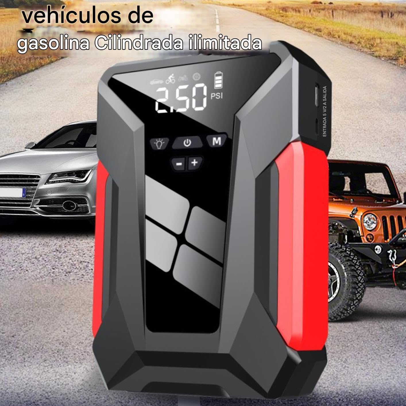 Arrancador de Batería de Coche Cargador para Baterías de Coche y Pack de | Accesorios Multifunción Duraderos para Inflar Neumáticos