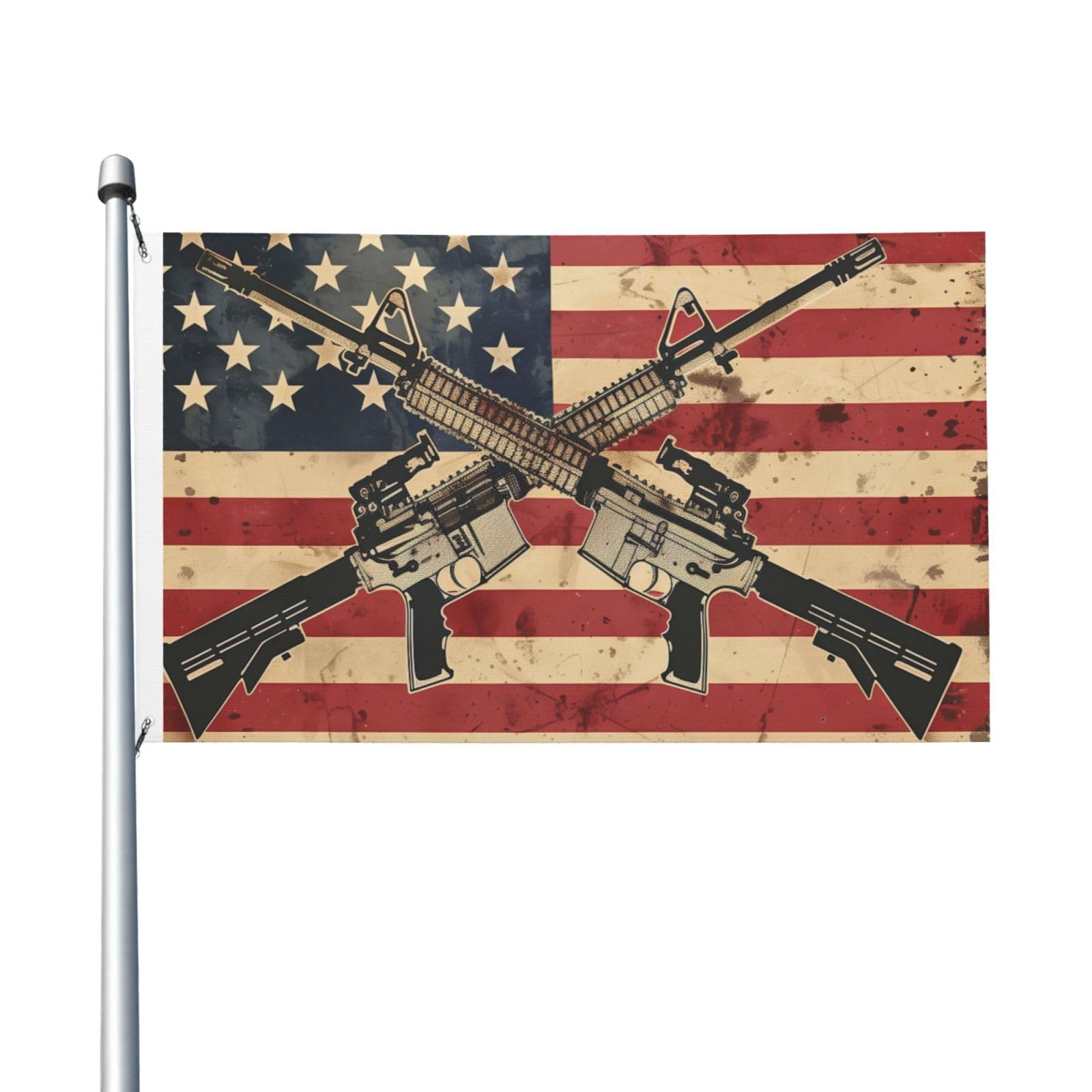 Mexpekil Vintage Usa Flag Flags 5ft X 3ft with Eyelets Double Sided Festival Flag Outdoor Decorative Banner for World Cup Football, Street, Party, Holiday, Home