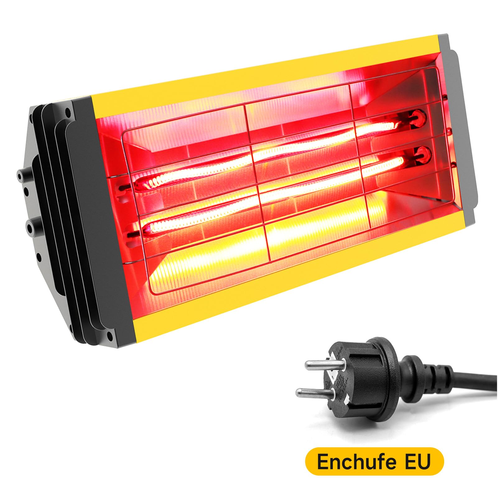 DATOUBOSS Lámpara Infrarrojos Pintura 2000W 220V con Soporte Telescópico Ajustable y Temporizador 0–90 min, Secador de Pintura Automotriz de Onda Corta para Reparación de Carrocerías (650×500 mm)