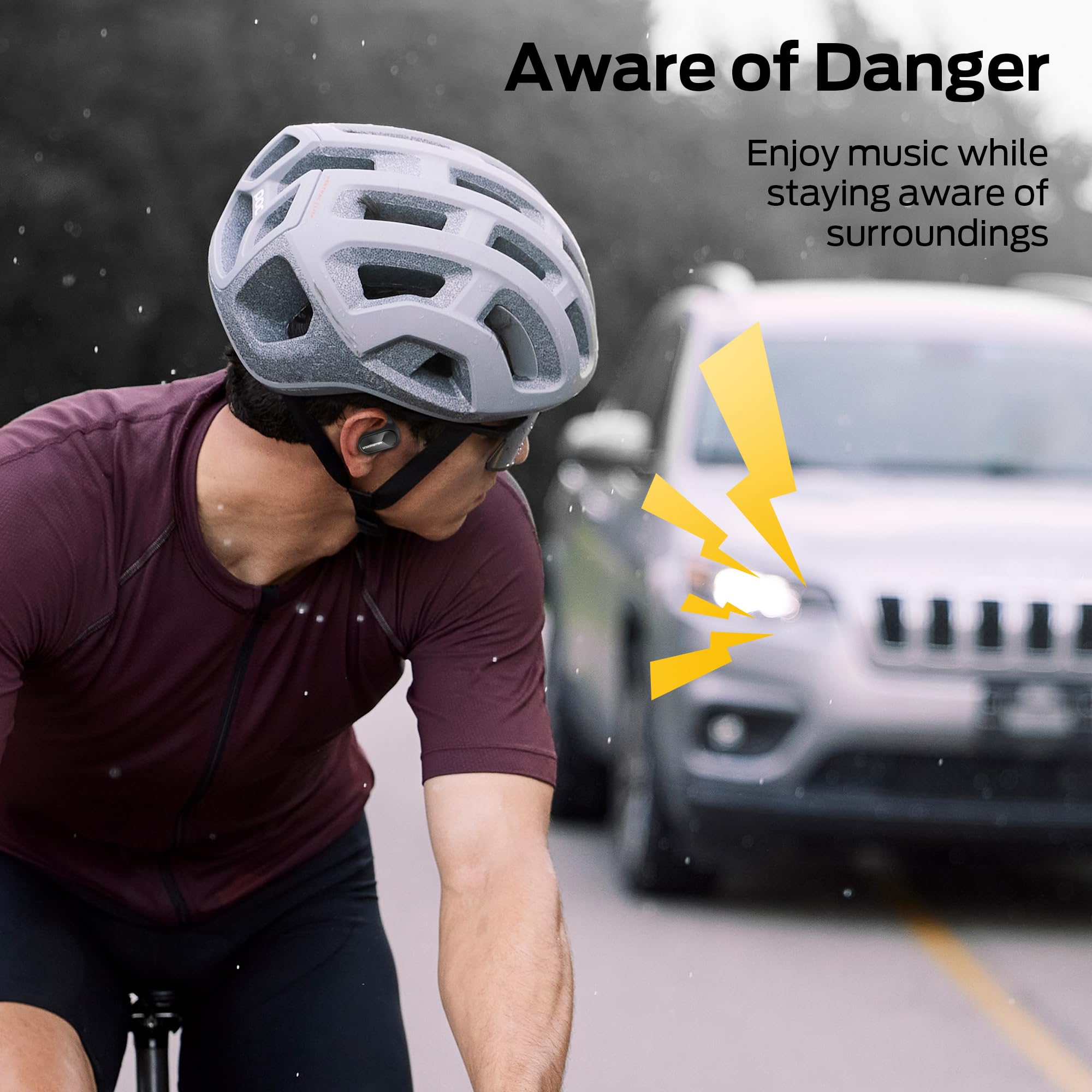 Monster Open Ear AC312 Headphones, Bluetooth 5.4 Wireless Earbuds with Noise-Cancelling Mic for Clear Calls, Powerful Sound by 16mm Large Drivers, Touch Control 32H Playtime, IPX5 Waterproof for Sport