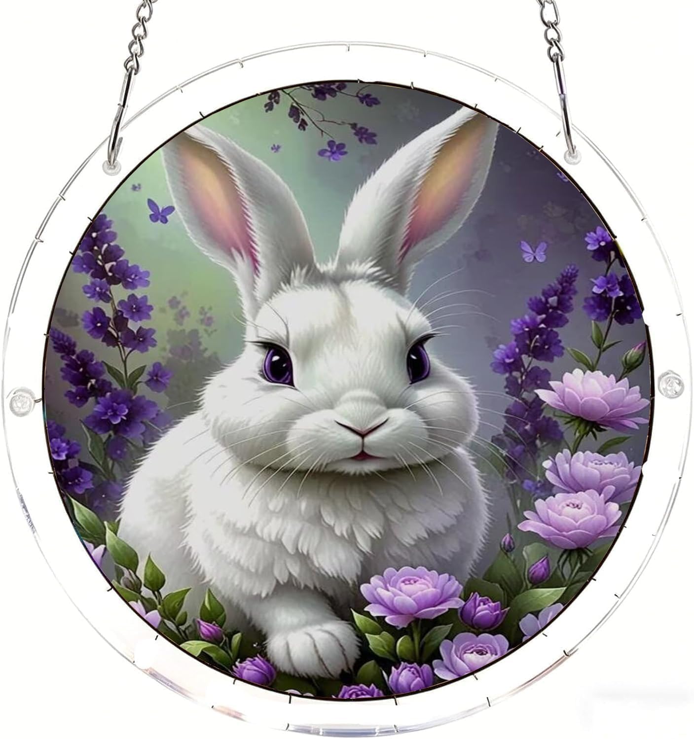Rabbit- Acrylic Jigsaw Puzzles Suncatcher, 8.9 Inch Window Hanging Suncatcher Acrylic Puzzle, DIY Home Decor Art Gift