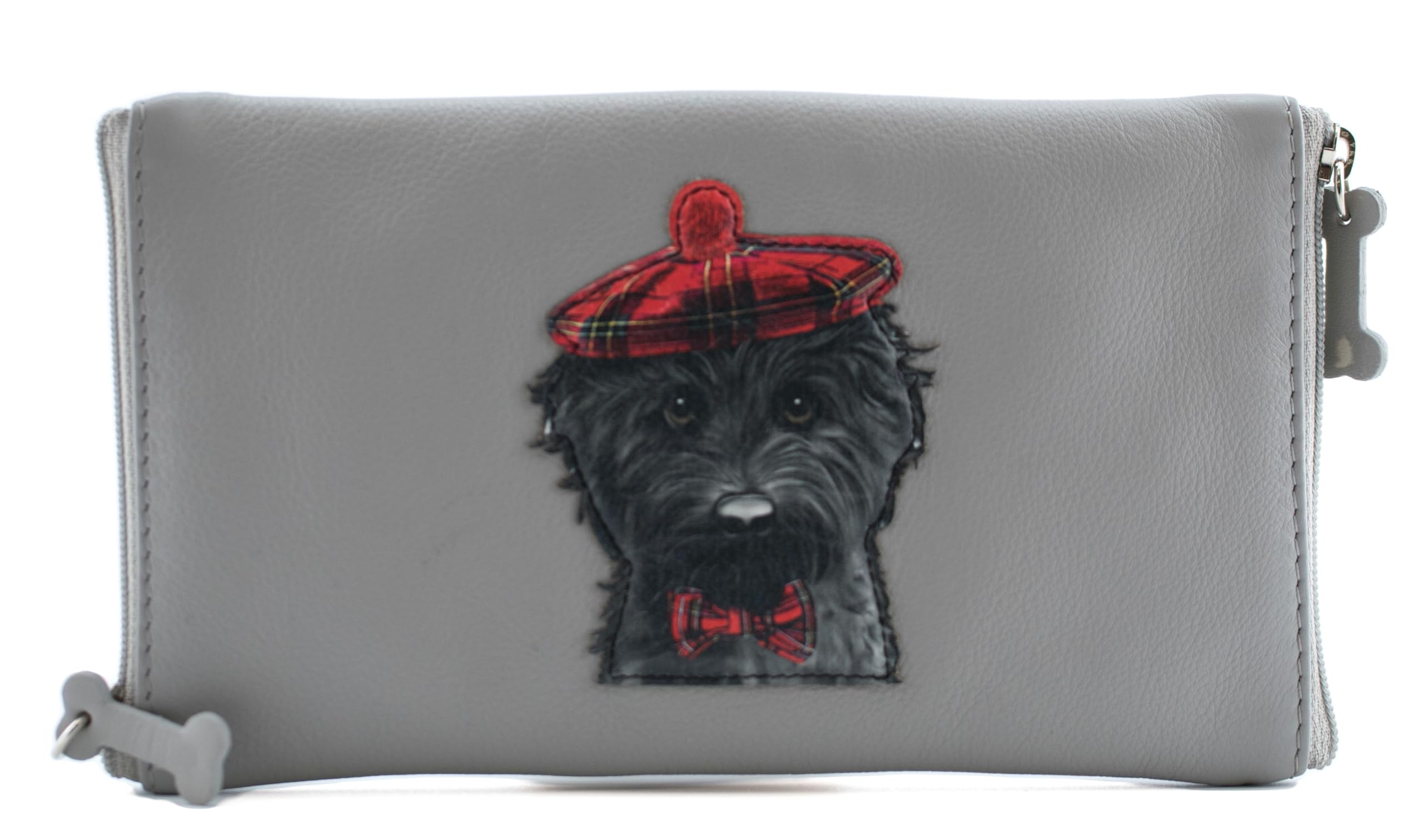 Mala Leather Women's Grey Coco's Hat Double Glasses Case - 12 5211 (Grey)