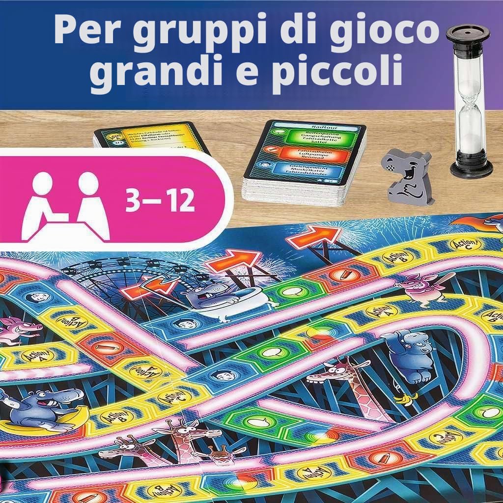 Ravensburger 26772 - ippopotamo sulle montagne russe - gioco da tavolo per tutta la famiglia, gioco per adulti e bambini dai 10 ai 99 anni, per 3-12 giocatori - gioco di società, gioco di Capodanno