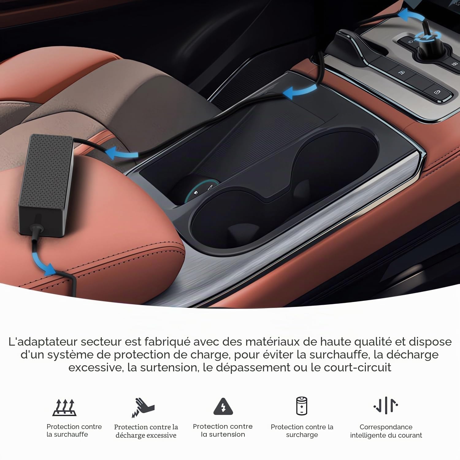 HKY Allume Cigare PC Portable USB C 65W 61W 45W Prise Secteur Chargeur de Voiture pour Macbook Flex 13 HUAWEI Matebook Surface Book Surface Pro 7 Lenovo ThinkPad pour HP DELL ASUS