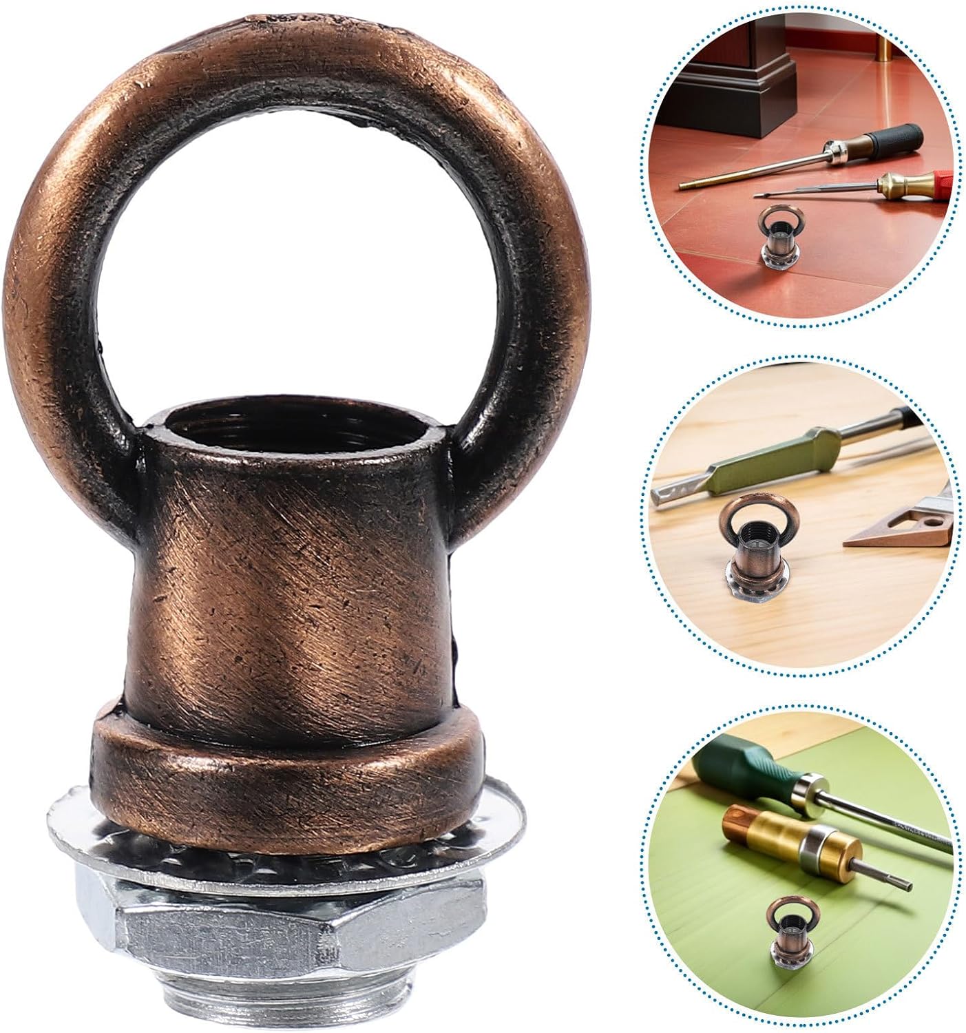 SUPVOX 4pcs M10 Threaded Hanging Lamp Hook Nut for Ceiling Plate Zinc Alloy and Iron Lighting Accessory Stable and Secure Load Bearing Hook for Decorative Lanterns and Lighting Fixtures