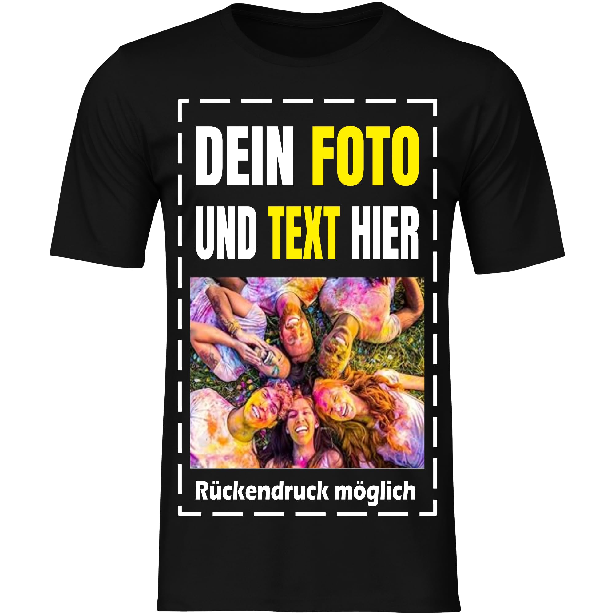 T-Shirt Bedrucken Lassen mit Foto + Text Personalisiertes Geschenk für Herren + Damen Tshirt selber gestalten Unisex T Shirt