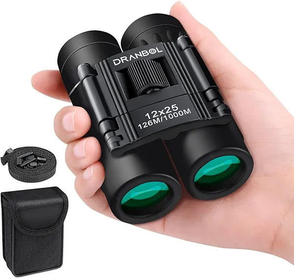 DRANBOL 12X25 Mini Pocket Binoculars for Adults Kids, Small Compact Binoculars for Bird Watching, Opera Concert