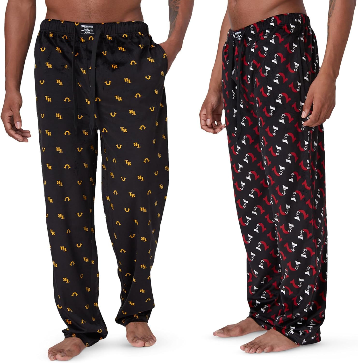 True Religion 2 Pack Fleece Pajama Pants for Men, PJ Pants Men’s Sleepwear
