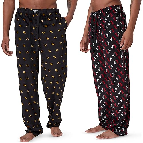 True Religion 2 Pack Fleece Pajama Pants for Men, PJ Pants Men’s Sleepwear