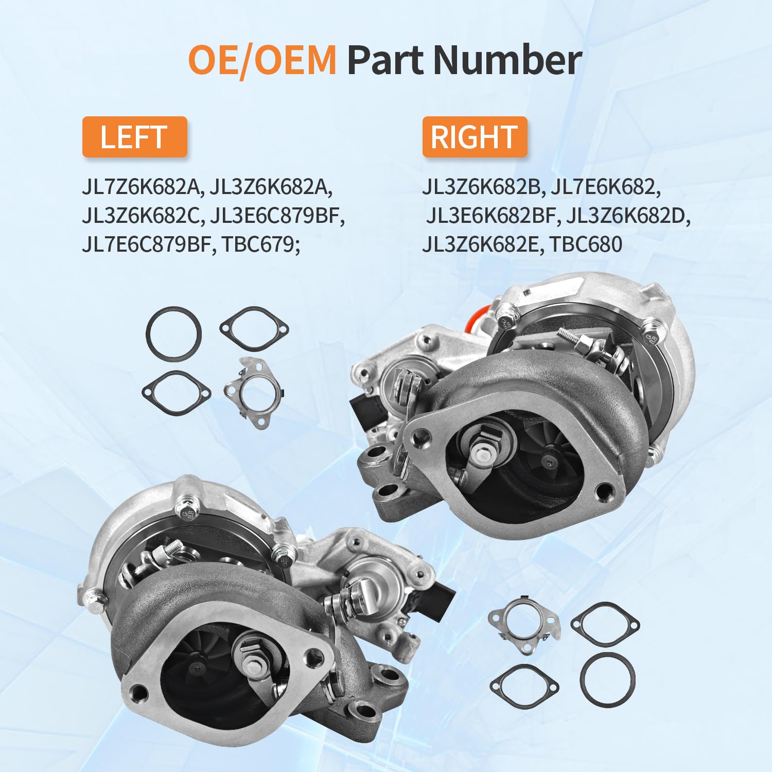 Raodelupe Left & Right Complete Twin Turbocharger with Actuator