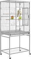 Vista 10 de Yaheetech Jaula grande de hierro forjado de 54 pulgadas para loros pequeños, periquitos y pájaros para loros pequeños, periquitos, mejillas verdes