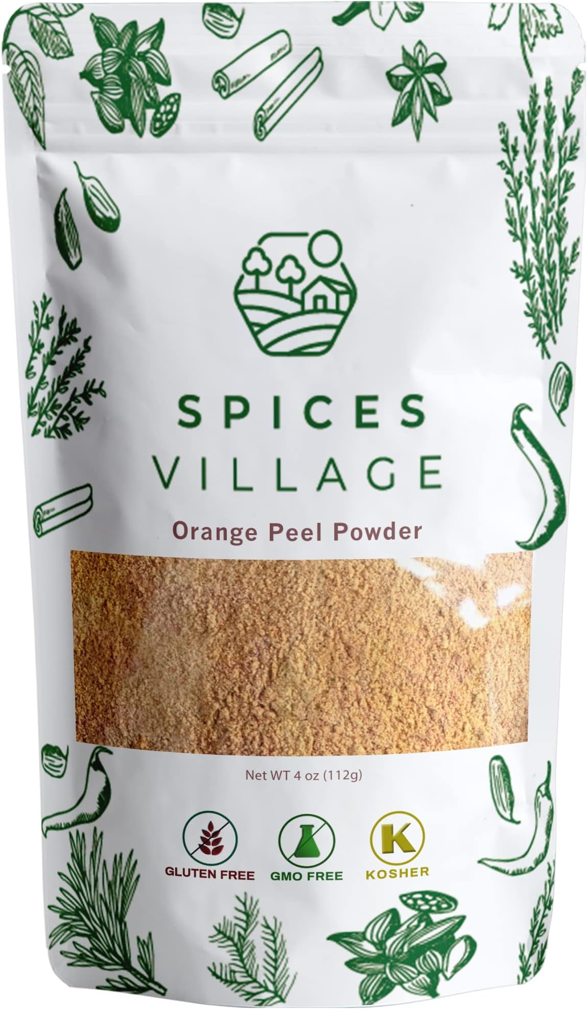 Orange Zest, Dried Orange Peel Powder, Citrus Fruit Seasoning for Cooking, Baking & Herb Tea, 4 oz, Kosher, Gluten Free, Non GMO, Resealable Bulk Bag
