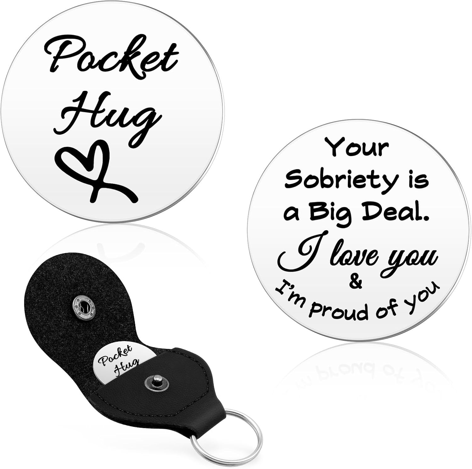 Mxrymvu Sobriety Gifts Sober Gifts for Women Men Pocket Hug Token Addiction Recovery Gift for AA NA Alcoholics Anonymous