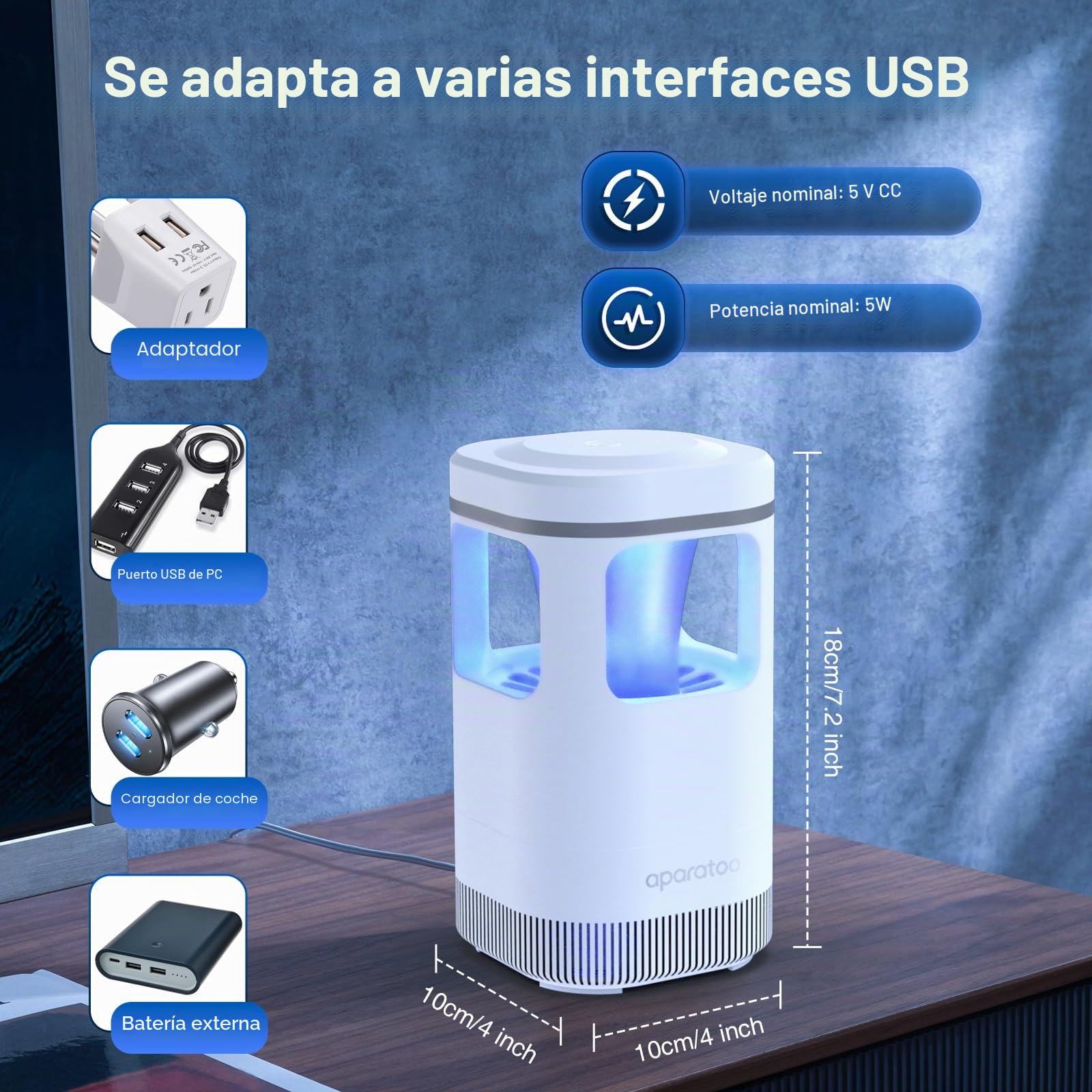Mata moscas, lámpara matamoscas eléctrica, trampa para insectos, matamoscas de frutas USB, mata insectos UV para dormitorio, camping, cocina, oficina, atrapamoscas seguro para exteriores e interiores
