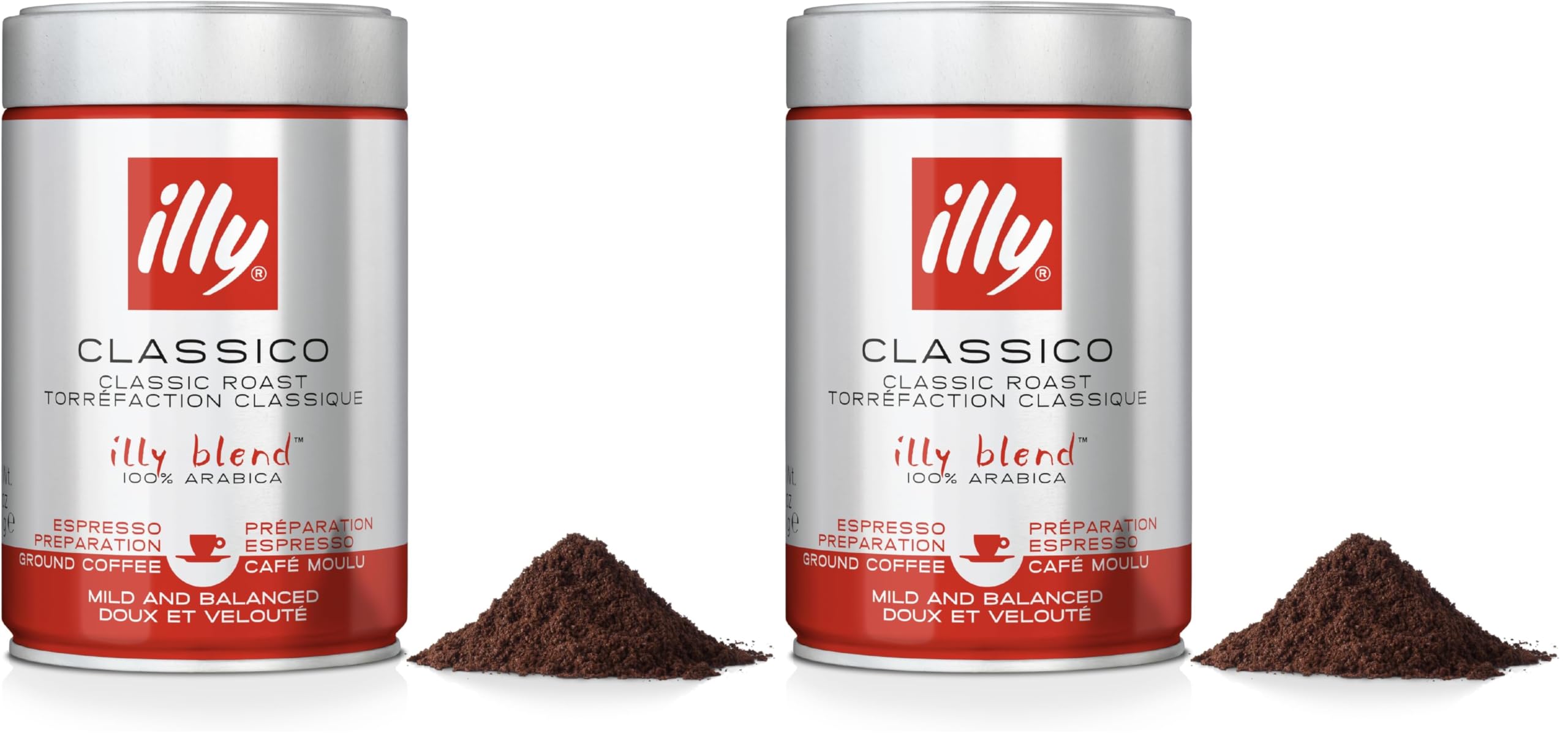 illy Classico Medium Roast Coffee, 100% Arabica, 500g (Pack of 2)