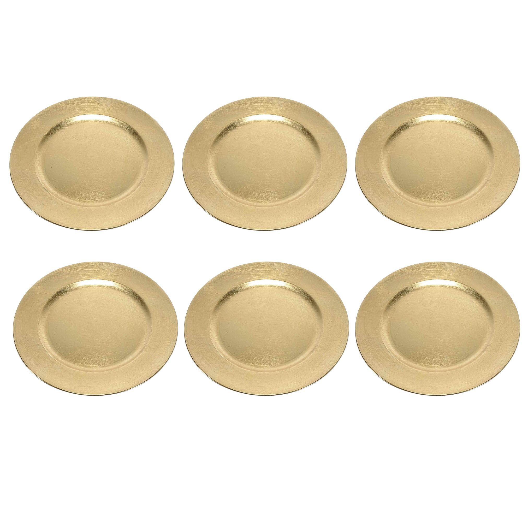 Set 6 Sottopiatti Decorativi Oro - Eleganza per la Tavola di Matrimonio, Feste e Natale - Ø 33 cm