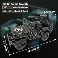Vista 6 de Piececool Kits de modelos de automóvil de metal 3D, modelos de vehículos militares SUV, kits de construcción, rompecabezas 3D para adultos