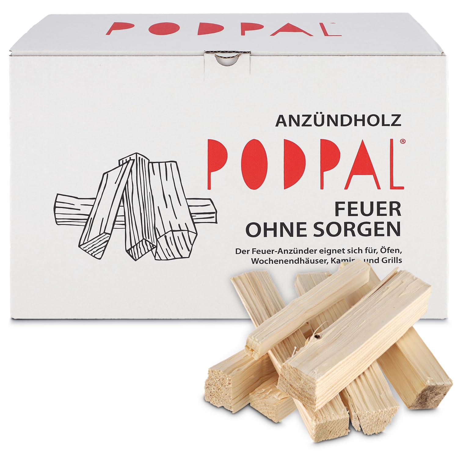 Bois d'allumage naturel en copeaux d'épicéa secs | Environ 5 kg | Bois de chauffage et bois de cheminée | Idéal comme allume-feu, allume-barbecue et allume-feu | Bois d'allumage et bois de