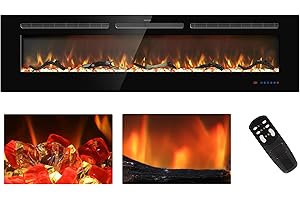 65 Inch Electric Fireplace Insert with Remote and Touchscreen Control