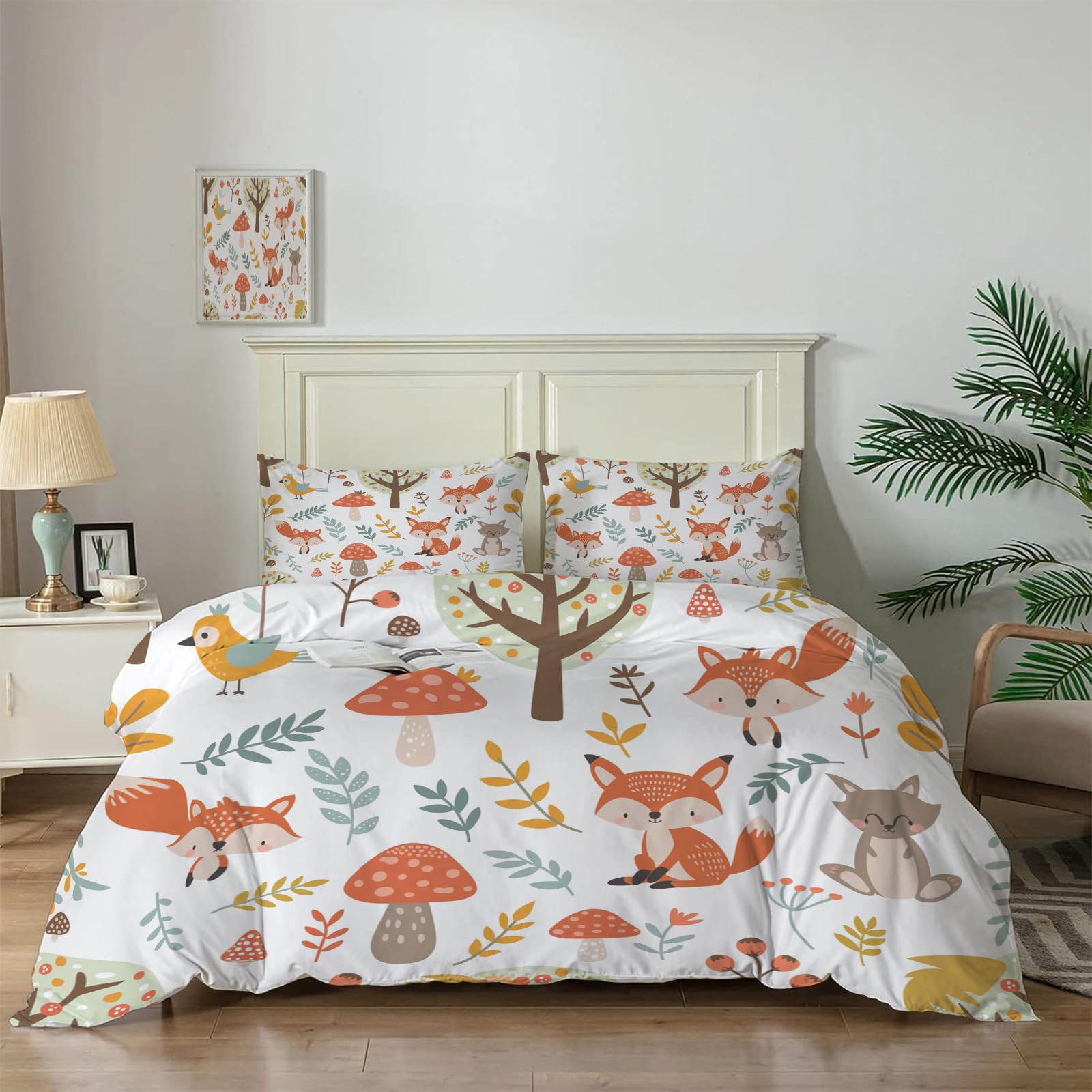 Parure de lit beige automnale pour chambre cocooning Reine