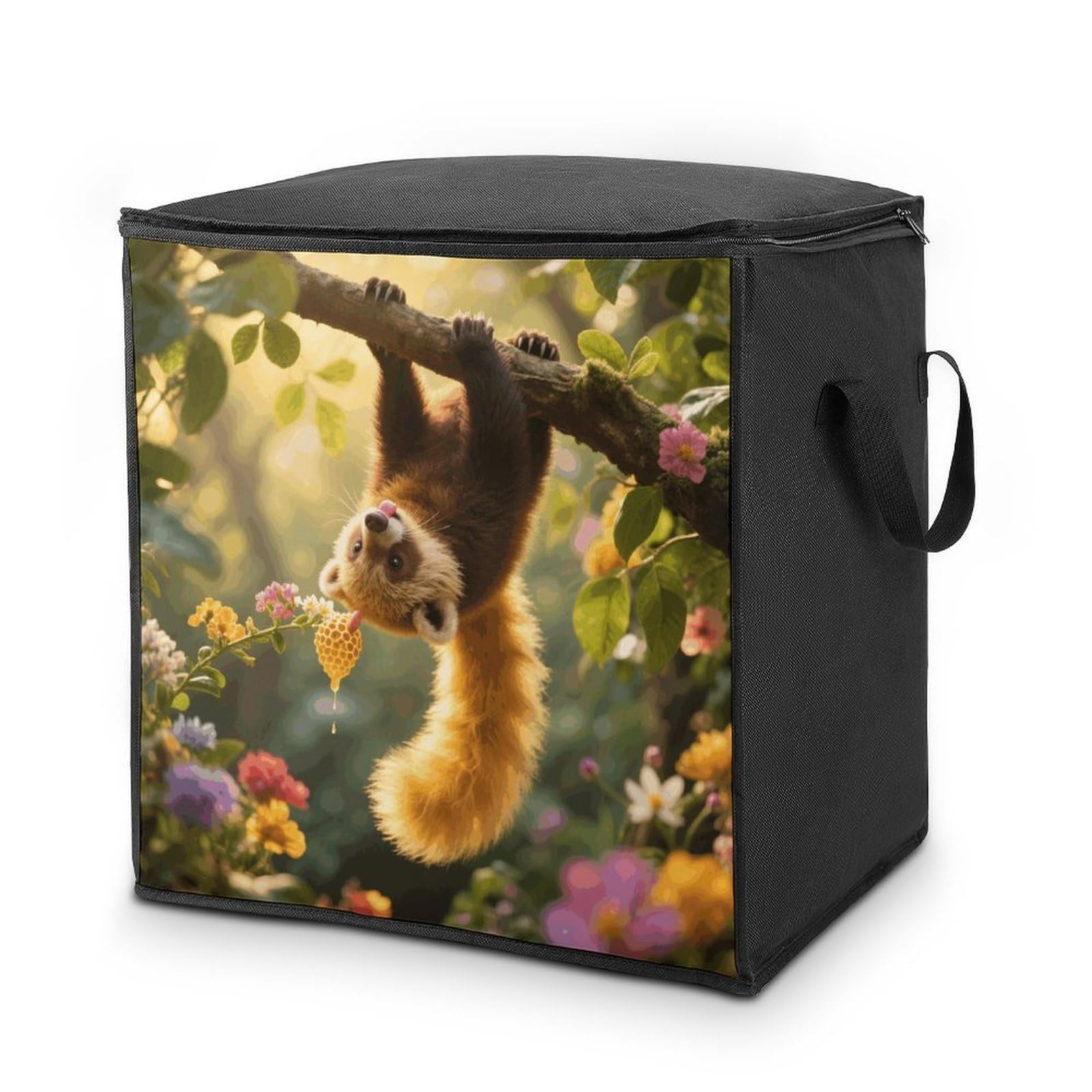 Kinkajou Large Storage Bags with Zippered Storage Organizers Bag Clothes Storages Bins with Lids Foldable Storages Containers with Reinforced Handles for Blanket Bedding